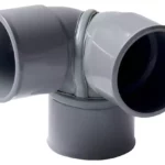 Coude 87/30 PVC double d'équerre FF 50