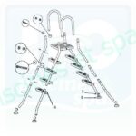 Rotule D40 pour échelle hors sol Aquamatic, les 4